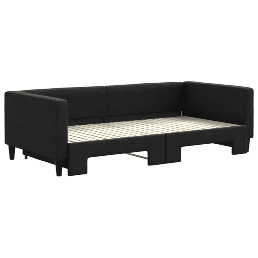 Sofá-cama, Sofá conversível com gavetão 100x200 cm tecido preto