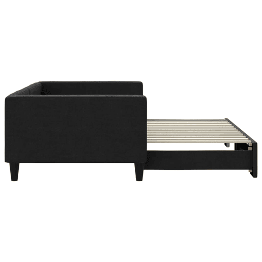 Sofá-cama, Sofá conversível com gavetão 100x200 cm tecido preto