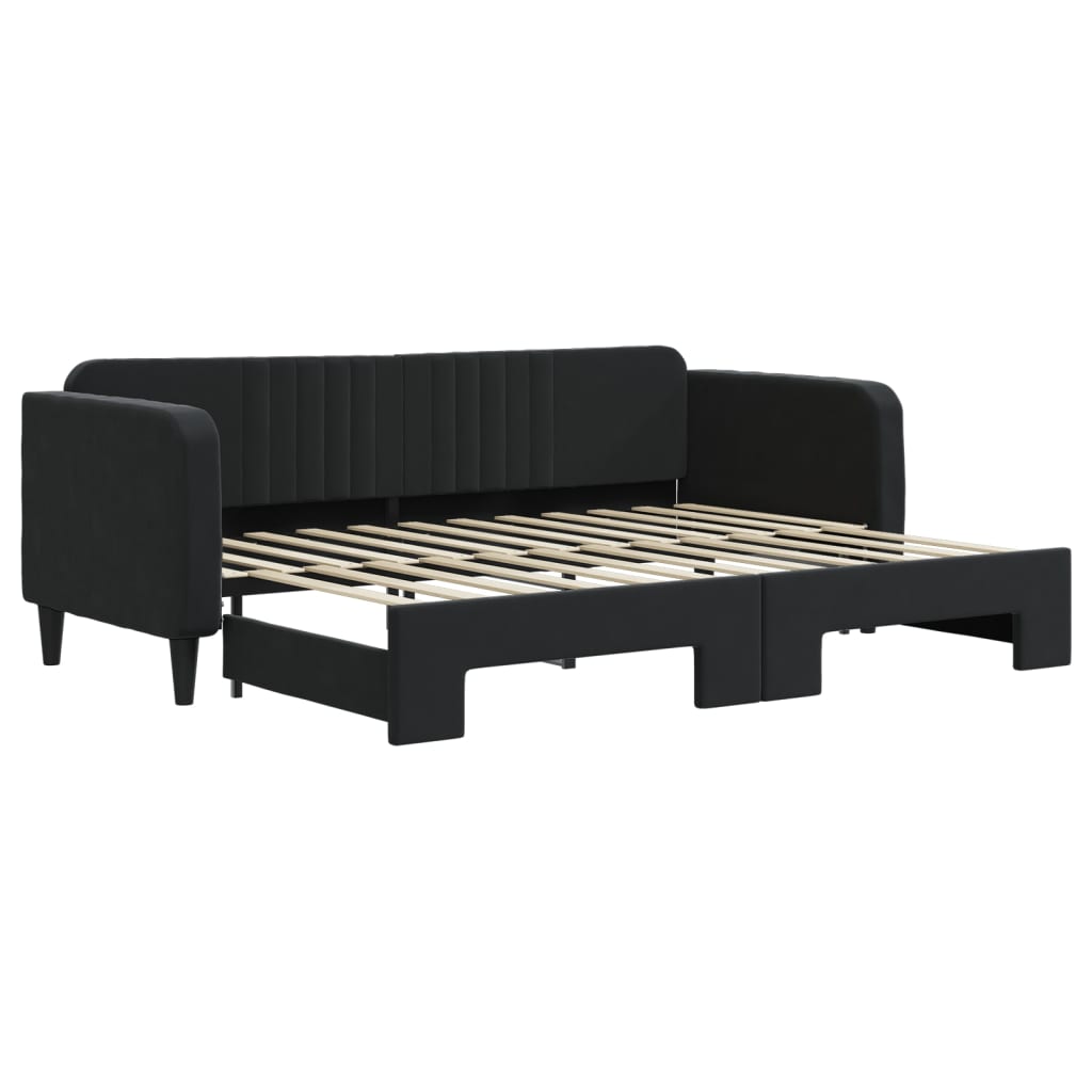 sofa cama - sofa convertible nido terciopelo negro 80x200 cm