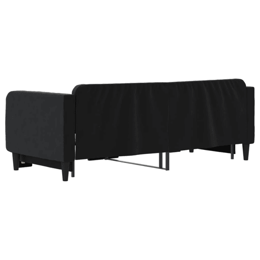 Sofá-cama, Sofá conversível com gavetão 80x200 cm veludo preto