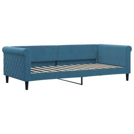 Sofá-cama, Sofá conversível com gavetão e gavetas 90x200 cm veludo azul Sofá-cama, Sofá conversível com gavetão e gavetas 90x200 cm veludo azul