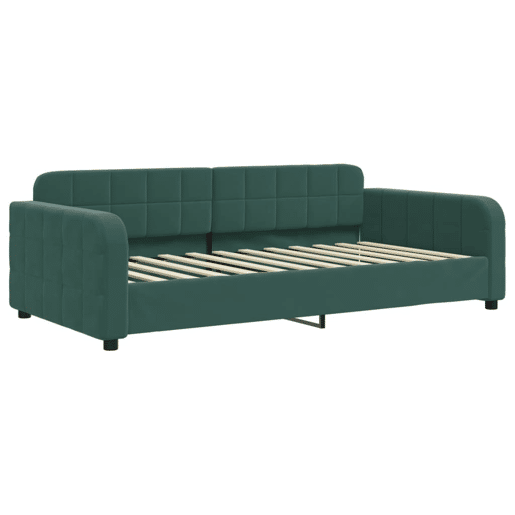 Sofá-cama, Sofá conversível c gavetão e gavetas 90x200 cm veludo verde-escuro Sofá-cama, Sofá conversível c gavetão e gavetas 90x200 cm veludo verde-escuro