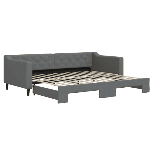 Sofá-cama, Sofá conversível com gavetão 90x200 cm tecido cinzento-escuro Sofá-cama, Sofá conversível com gavetão 90x200 cm tecido cinzento-escuro