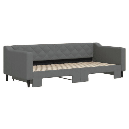 Sofá-cama, Sofá conversível com gavetão 90x200 cm tecido cinzento-escuro Sofá-cama, Sofá conversível com gavetão 90x200 cm tecido cinzento-escuro