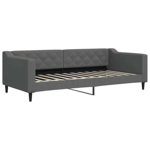 Sofá-cama, Sofá conversível com gavetão 90x200 cm tecido cinzento-escuro Sofá-cama, Sofá conversível com gavetão 90x200 cm tecido cinzento-escuro