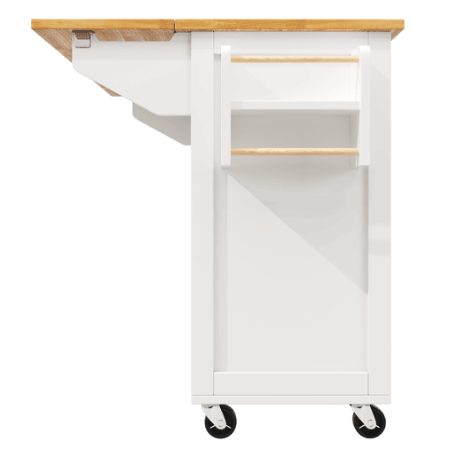 Ilha de cozinha móvel 140 x 73 cm - Carrinho multifuncional com grande capacidade de armazenamento - Branco Ilha de cozinha móvel 140 x 73 cm - Carrinho multifuncional com grande capacidade de armazenamento - Branco