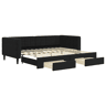 Sofá-cama, Sofá conversível com gavetão e gavetas 90x200 cm veludo preto