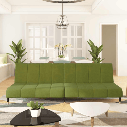 Sofá-cama, Sofá conversível de 2 lugares veludo verde-claro