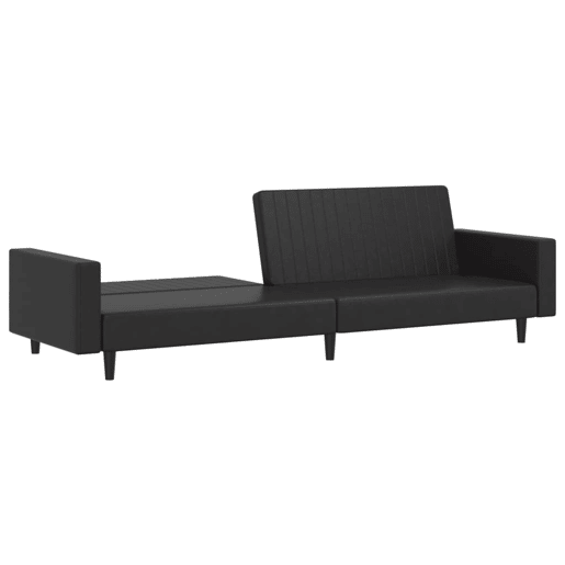 Sofá-cama, Sofá conversível de 2 lugares couro artificial preto