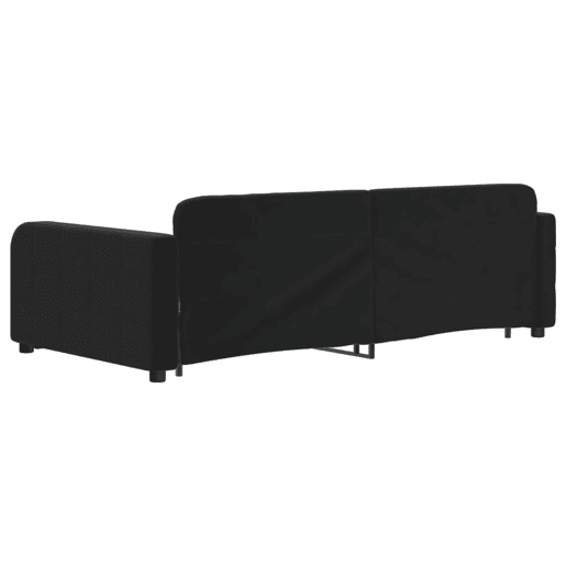 Sofá-cama, Sofá conversível com gavetão e gavetas 100x200 cm veludo preto