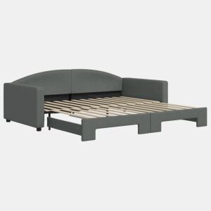 Sofá-cama, Sofá conversível com gavetão 100x200 cm tecido cinzento-escuro