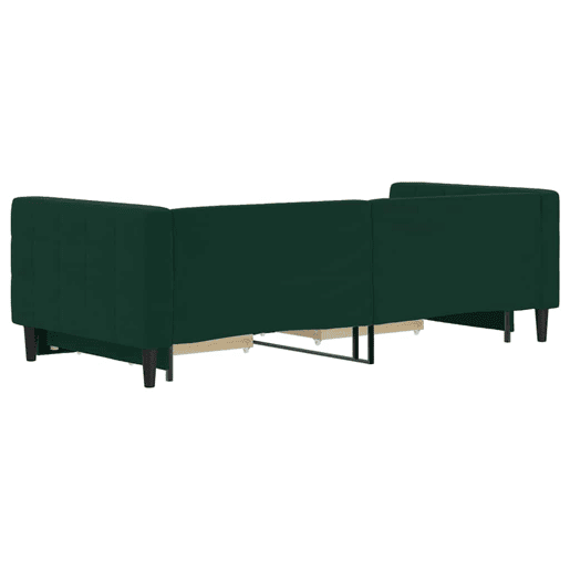 Sofá-cama, Sofá conversível c gavetão e gavetas 90x200 cm veludo verde-escuro