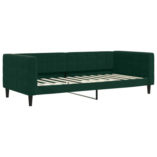 Sofá-cama, Sofá conversível c gavetão e gavetas 90x200 cm veludo verde-escuro