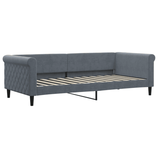 Sofá-cama, Sofá conversível c gavetão e gavetas 90x200 cm veludo cinzento-escuro Sofá-cama, Sofá conversível c gavetão e gavetas 90x200 cm veludo cinzento-escuro