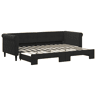 Sofá-cama, Sofá conversível com gavetão 80x200 cm veludo preto