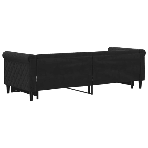 Sofá-cama, Sofá conversível com gavetão 80x200 cm veludo preto Sofá-cama, Sofá conversível com gavetão 80x200 cm veludo preto