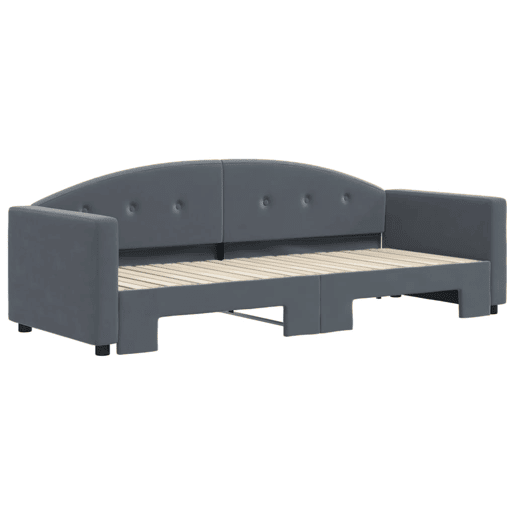Sofá-cama, Sofá conversível com gavetão 80x200 cm veludo cinzento-escuro Sofá-cama, Sofá conversível com gavetão 80x200 cm veludo cinzento-escuro