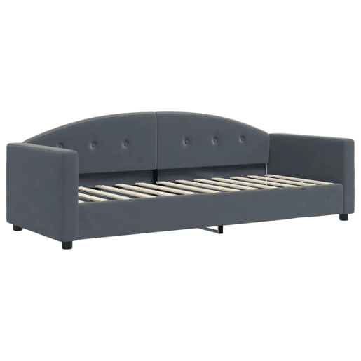 Sofá-cama, Sofá conversível com gavetão 80x200 cm veludo cinzento-escuro Sofá-cama, Sofá conversível com gavetão 80x200 cm veludo cinzento-escuro
