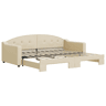 Sofá-cama, Sofá conversível com gavetão 90x200 cm tecido cor creme