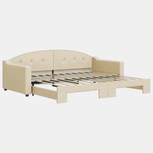 Sofá-cama, Sofá conversível com gavetão 90x200 cm tecido cor creme