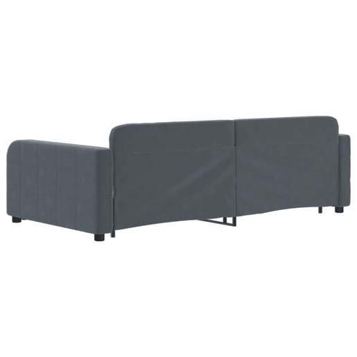 Sofá-cama, Sofá conversível c gavetão e gavetas 100x200cm veludo cinzento-escuro Sofá-cama, Sofá conversível c gavetão e gavetas 100x200cm veludo cinzento-escuro
