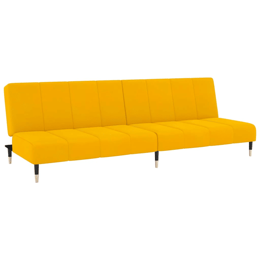 Sofá-cama, Sofá conversível de 2 lugares veludo amarelo