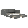 Sofá-cama, Sofá conversível c gavetão e gavetas 90x190 cm tecido cinzento-escuro