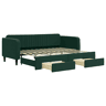 Sofá-cama, Sofá conversível c gavetão e gavetas 90x200 cm veludo verde-escuro