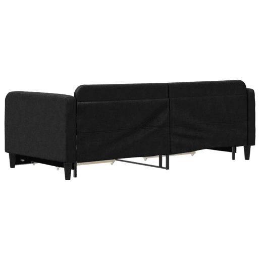 Sofá-cama, Sofá conversível com gavetão e gavetas 90x190 cm tecido preto