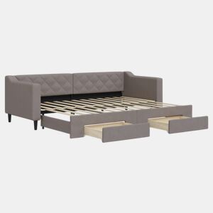 Sofá-cama, Sofá conversível c gavetãogavetas 80x200 cm tecido cinza-acastanhado