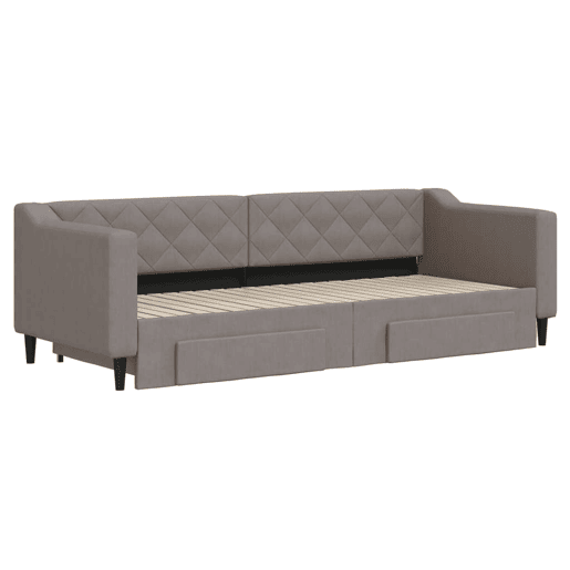 Sofá-cama, Sofá conversível c gavetãogavetas 80x200 cm tecido cinza-acastanhado Sofá-cama, Sofá conversível c gavetãogavetas 80x200 cm tecido cinza-acastanhado