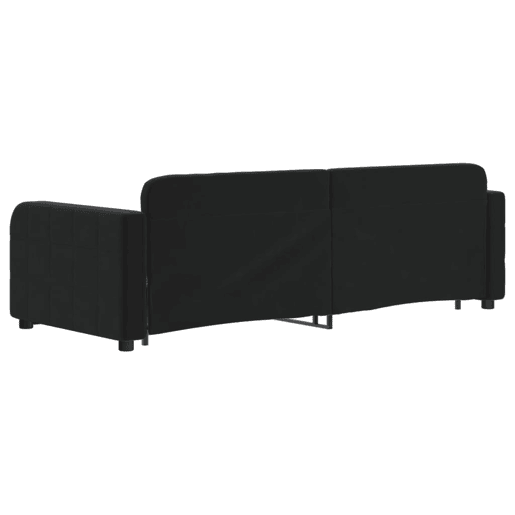 Sofá-cama, Sofá conversível com gavetão 80x200 cm veludo preto Sofá-cama, Sofá conversível com gavetão 80x200 cm veludo preto