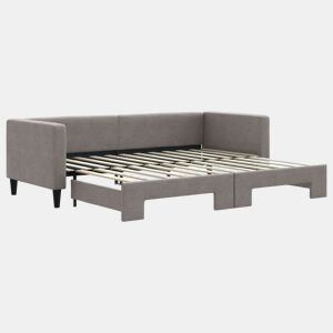 Sofá-cama, Sofá conversível com gavetão 80x200 cm tecido cinzento-acastanhado
