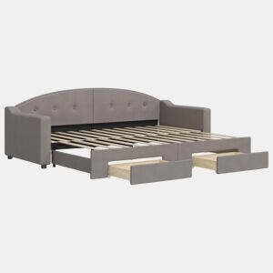 Sofá-cama, Sofá conversível c gavetãogavetas 80x200 cm tecido cinza-acastanhado
