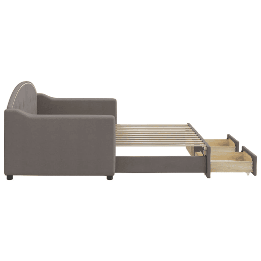 Sofá-cama, Sofá conversível c gavetãogavetas 80x200 cm tecido cinza-acastanhado