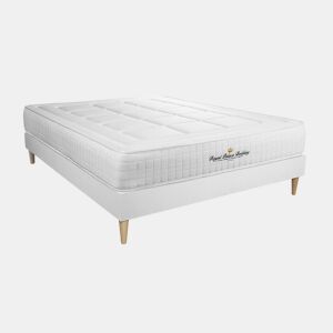 Conjunto de Estrado Branco + Colchão ROYAL PALACE BEDDING Balmoral (120x195 cm - Espuma Viscoelástica- Altura: 24 cm)
