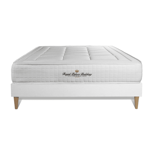 Conjunto de Estrado Branco + Colchão ROYAL PALACE BEDDING Balmoral (120x195 cm - Espuma Viscoelástica- Altura: 24 cm)