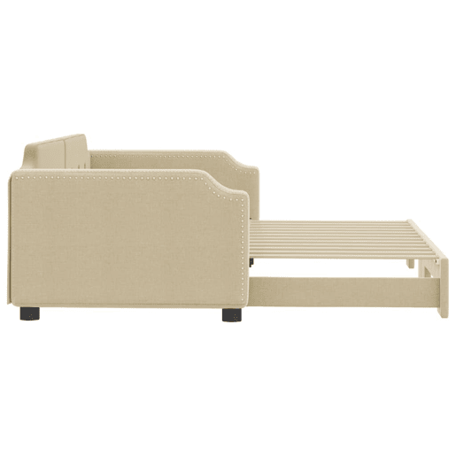 Sofá-cama, Sofá conversível com gavetão 100x200 cm tecido cor creme