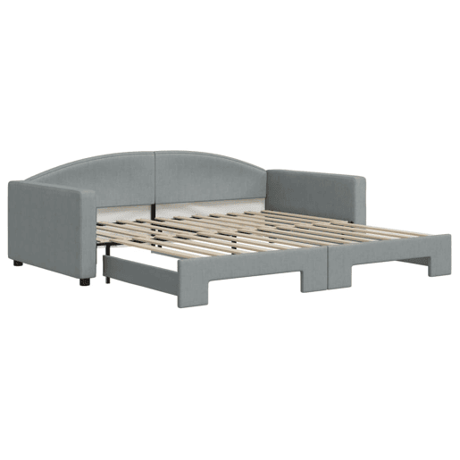Sofá-cama, Sofá conversível com gavetão 100x200 cm tecido cinzento-claro Sofá-cama, Sofá conversível com gavetão 100x200 cm tecido cinzento-claro