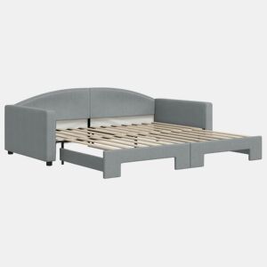 Sofá-cama, Sofá conversível com gavetão 100x200 cm tecido cinzento-claro