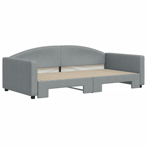Sofá-cama, Sofá conversível com gavetão 100x200 cm tecido cinzento-claro Sofá-cama, Sofá conversível com gavetão 100x200 cm tecido cinzento-claro