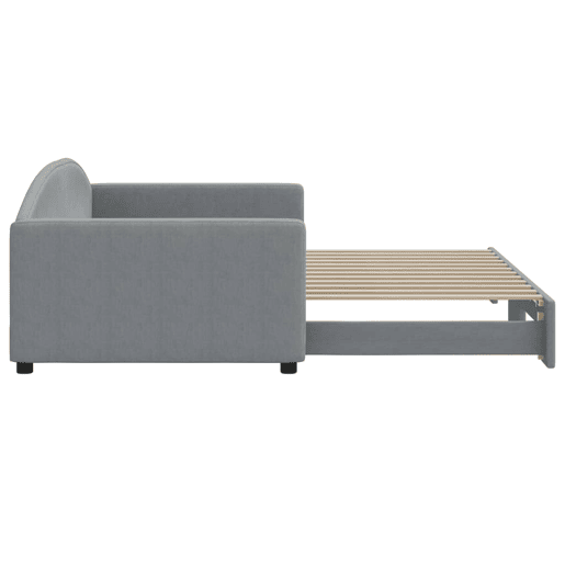 Sofá-cama, Sofá conversível com gavetão 100x200 cm tecido cinzento-claro Sofá-cama, Sofá conversível com gavetão 100x200 cm tecido cinzento-claro