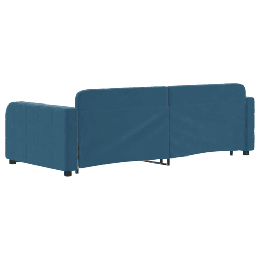 Sofá-cama, Sofá conversível com gavetão 90x200 cm veludo azul Sofá-cama, Sofá conversível com gavetão 90x200 cm veludo azul