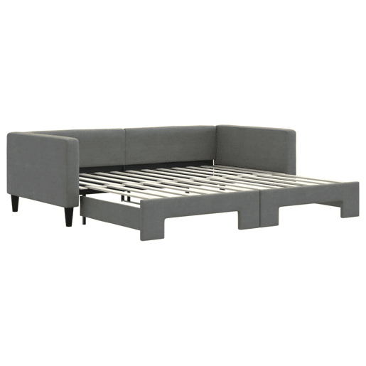 Sofá-cama, Sofá conversível com gavetão 100x200 cm tecido cinzento-escuro Sofá-cama, Sofá conversível com gavetão 100x200 cm tecido cinzento-escuro