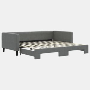 Sofá-cama, Sofá conversível com gavetão 100x200 cm tecido cinzento-escuro