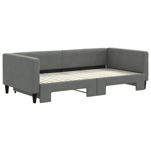 Sofá-cama, Sofá conversível com gavetão 100x200 cm tecido cinzento-escuro Sofá-cama, Sofá conversível com gavetão 100x200 cm tecido cinzento-escuro