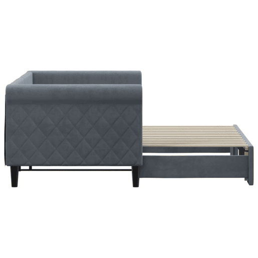 Sofá-cama, Sofá conversível com gavetão 80x200 cm veludo cinzento-escuro