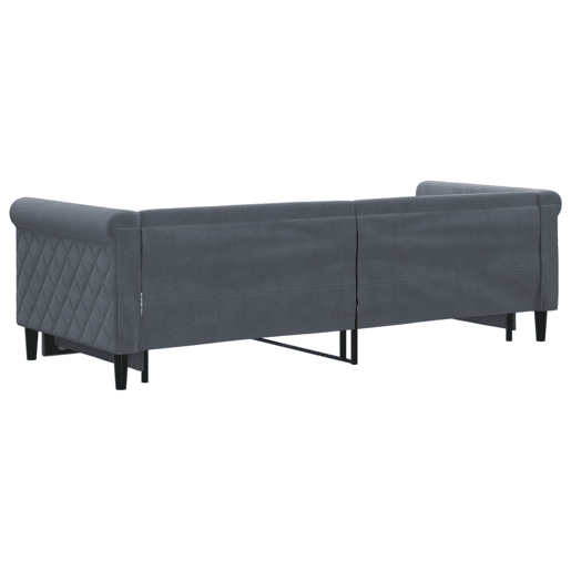 Sofá-cama, Sofá conversível com gavetão 80x200 cm veludo cinzento-escuro