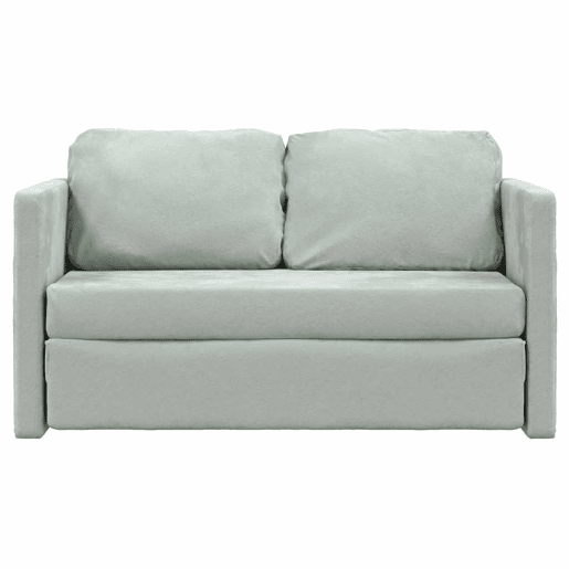 Sofá-cama, Sofá conversível sem pés 122x204x55 cm veludo cinzento-claro
