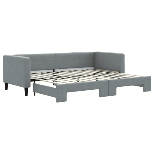 Sofá-cama, Sofá conversível com gavetão 80x200 cm tecido cinzento-claro Sofá-cama, Sofá conversível com gavetão 80x200 cm tecido cinzento-claro